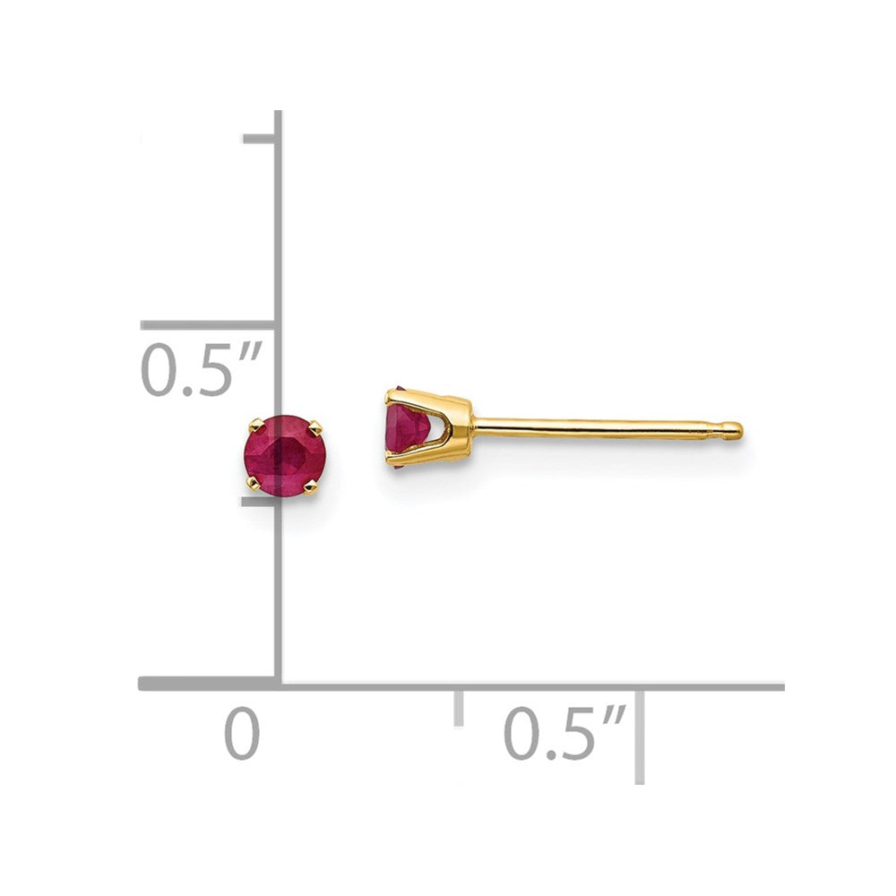 14K Gelbgold 3mm July/ruby Ohrstecker