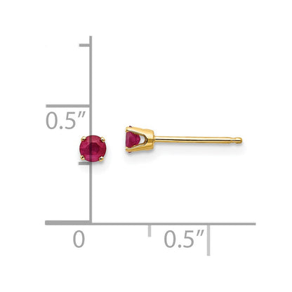 14K Gelbgold 3mm July/ruby Ohrstecker