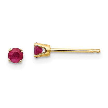 14K Gelbgold 3mm July/ruby Ohrstecker