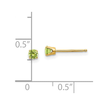 14K Gelbgold 3mm August/peridot Ohrstecker