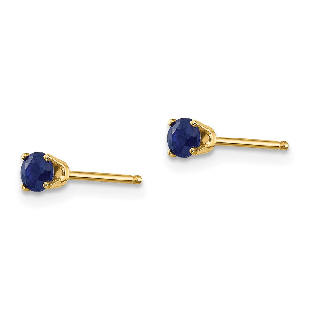 14K Gelbgold 3mm September/sapphire Ohrstecker