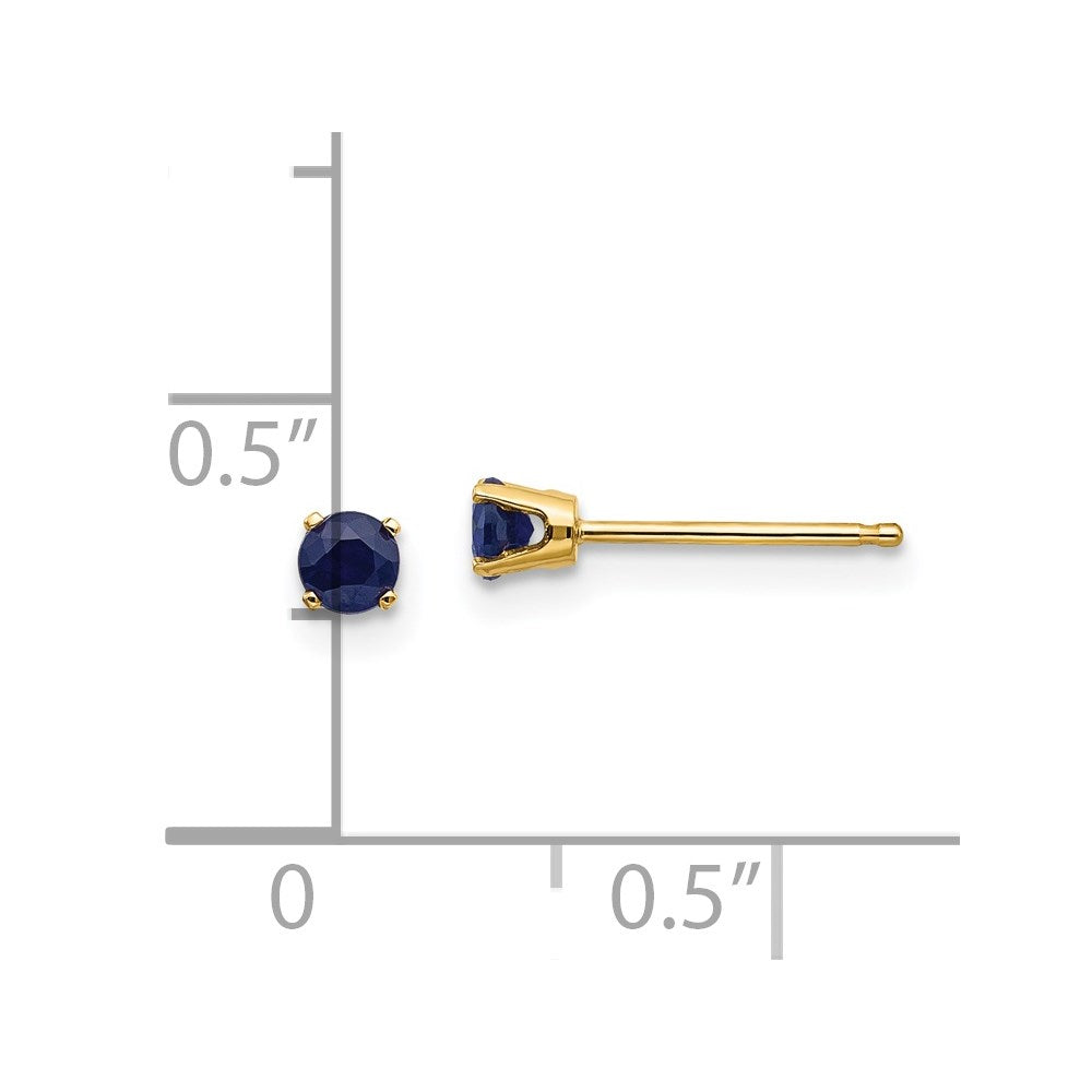 14K Gelbgold 3mm September/sapphire Ohrstecker