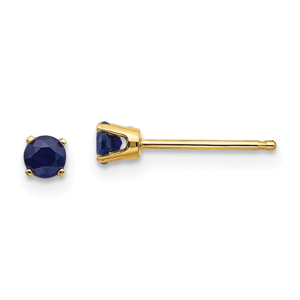 14K Gelbgold 3mm September/sapphire Ohrstecker