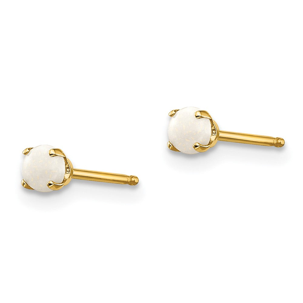 14K Gelbgold 3mm October/opal Ohrstecker