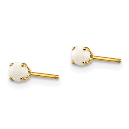 14K Gelbgold 3mm October/opal Ohrstecker