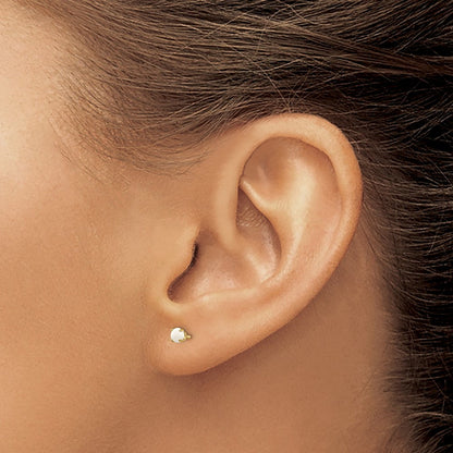 14K Gelbgold 3mm October/opal Ohrstecker