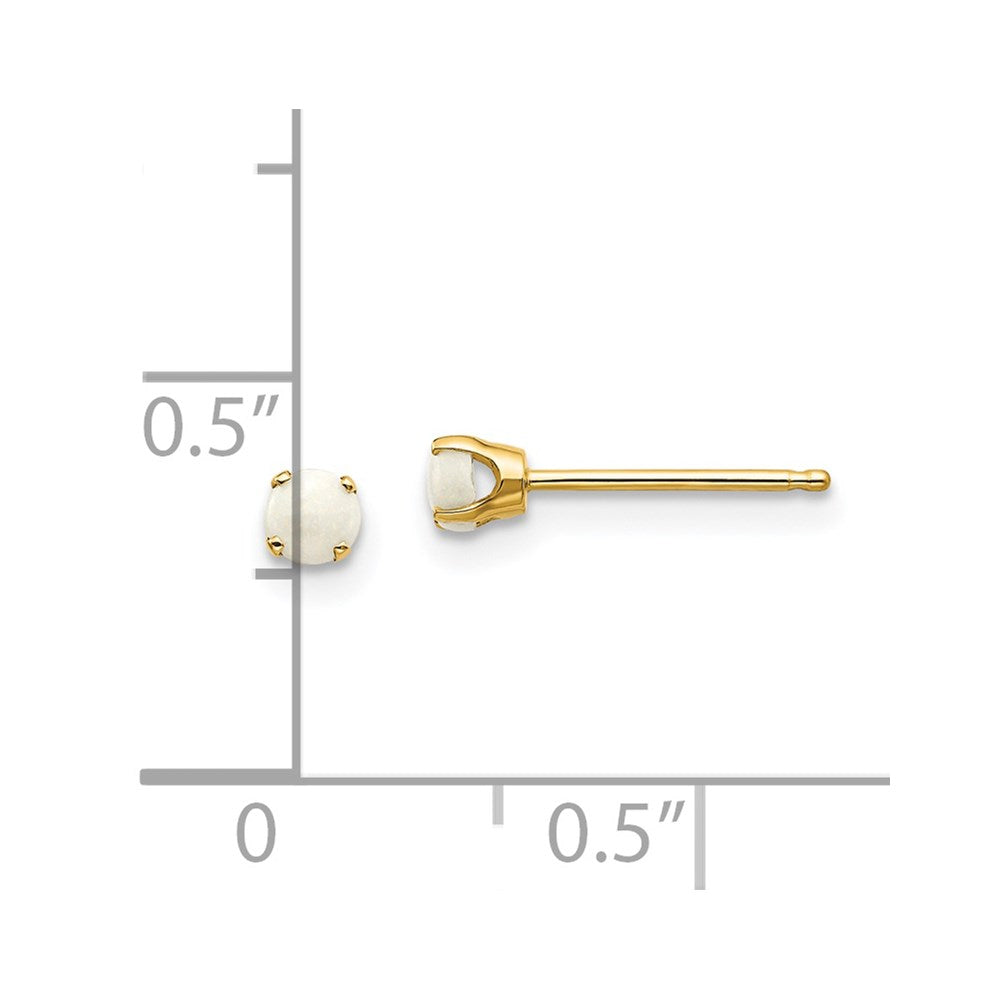 14K Gelbgold 3mm October/opal Ohrstecker