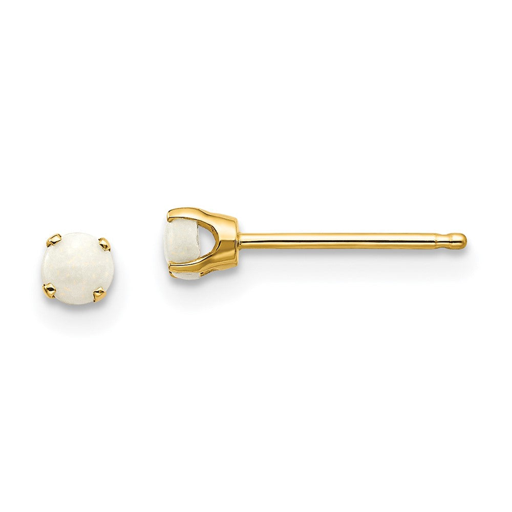 14K Gelbgold 3mm October/opal Ohrstecker