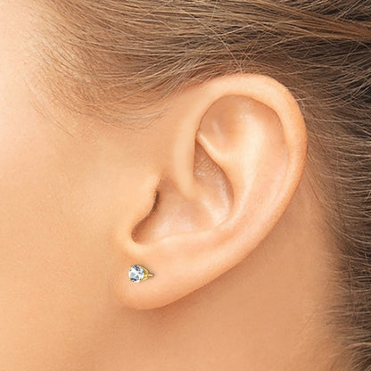 14K Gelbgold 4mm April/white Topas Ohrstecker