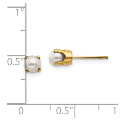 14K Gelbgold 4mm June/fw Zuchtperle Ohrstecker