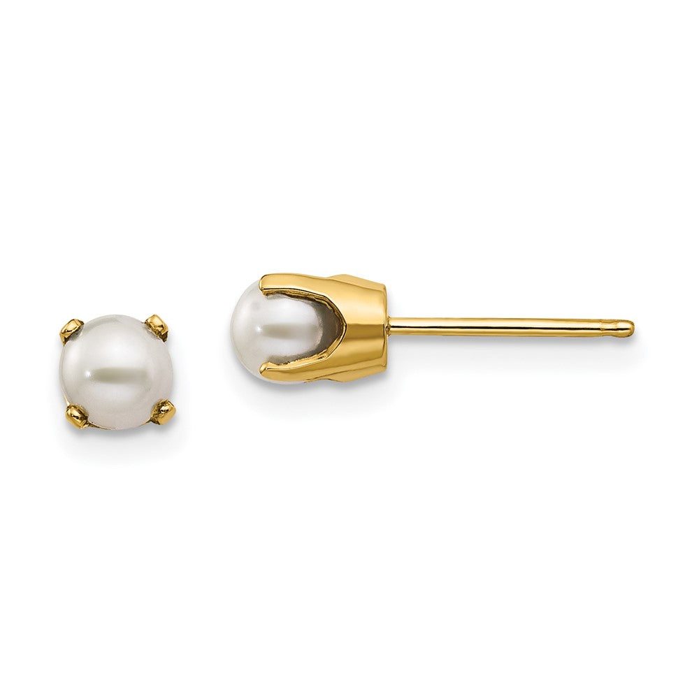 14K Gelbgold 4mm June/fw Zuchtperle Ohrstecker