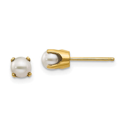 14K Gelbgold 4mm June/fw Zuchtperle Ohrstecker
