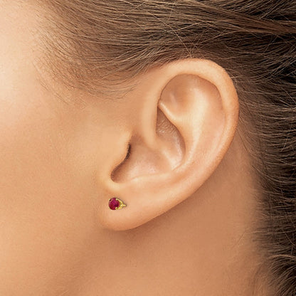14K 4 mm Juli/Rubin-Ohrstecker