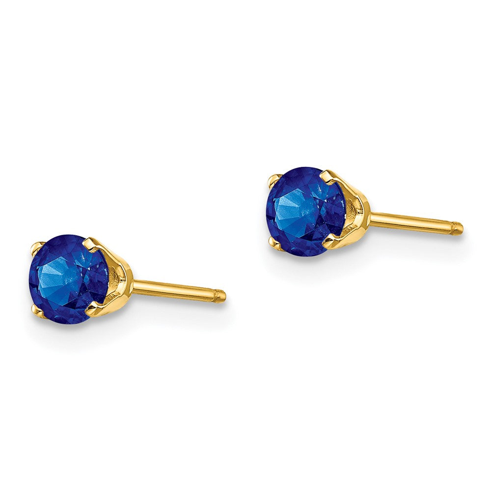 14K Gelbgold 4mm September/sapphire Ohrstecker