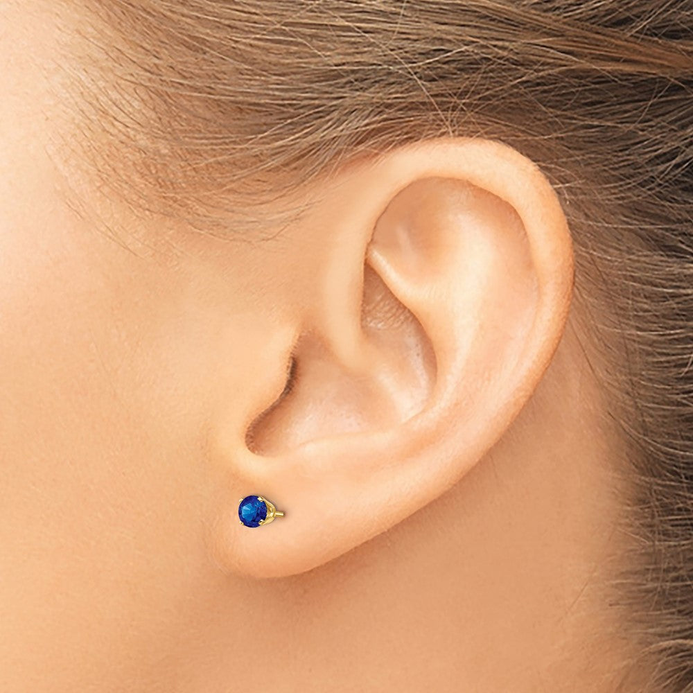 14K Gelbgold 4mm September/sapphire Ohrstecker