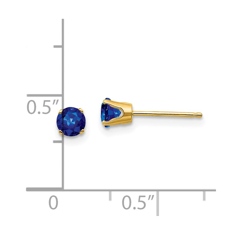14K Gelbgold 4mm September/sapphire Ohrstecker