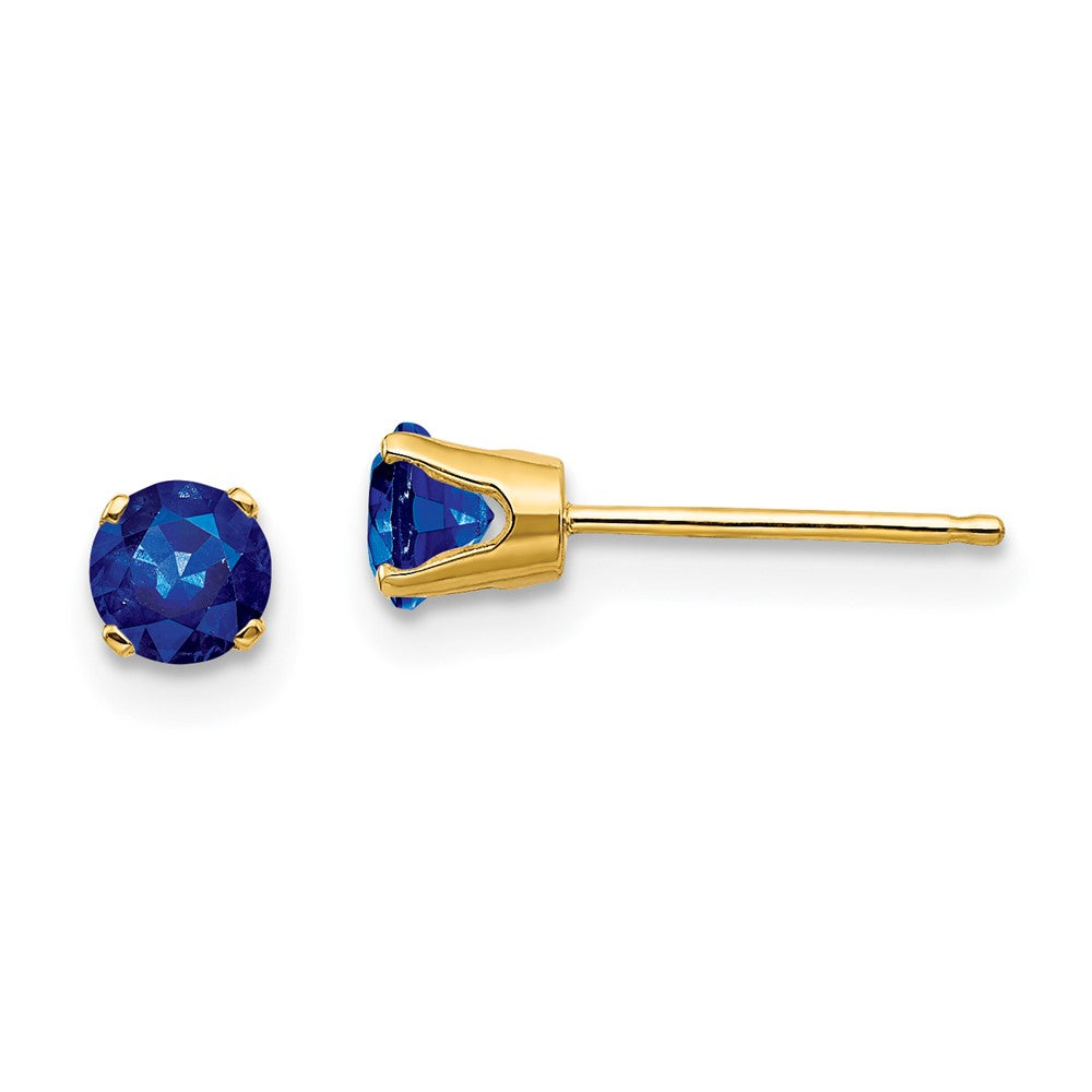 14K Gelbgold 4mm September/sapphire Ohrstecker