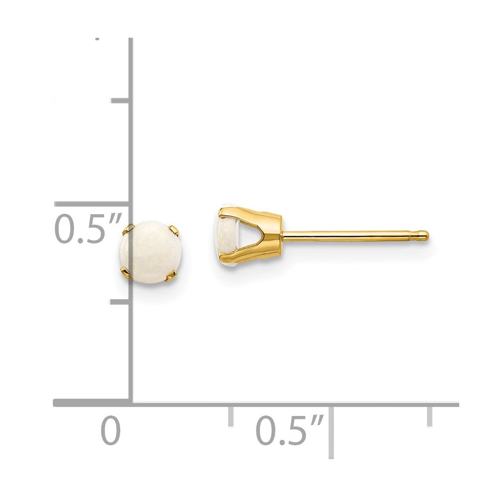14K Gelbgold 4mm October/opal Ohrstecker
