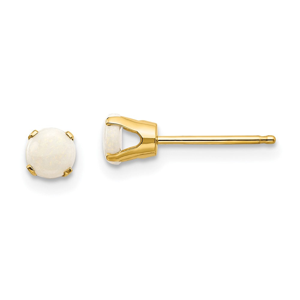 14K Gelbgold 4mm October/opal Ohrstecker