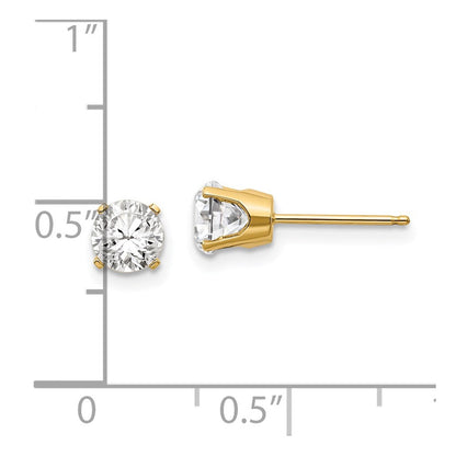 14K Gelbgold 5mm Weiß Topas Ohrringe April