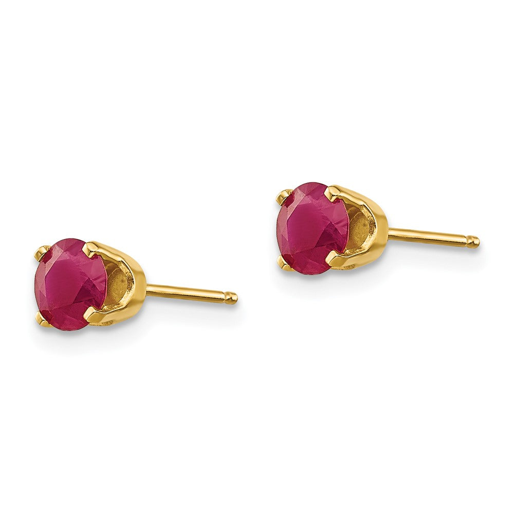 14K 5-mm-Rubin-Ohrstecker – Juli