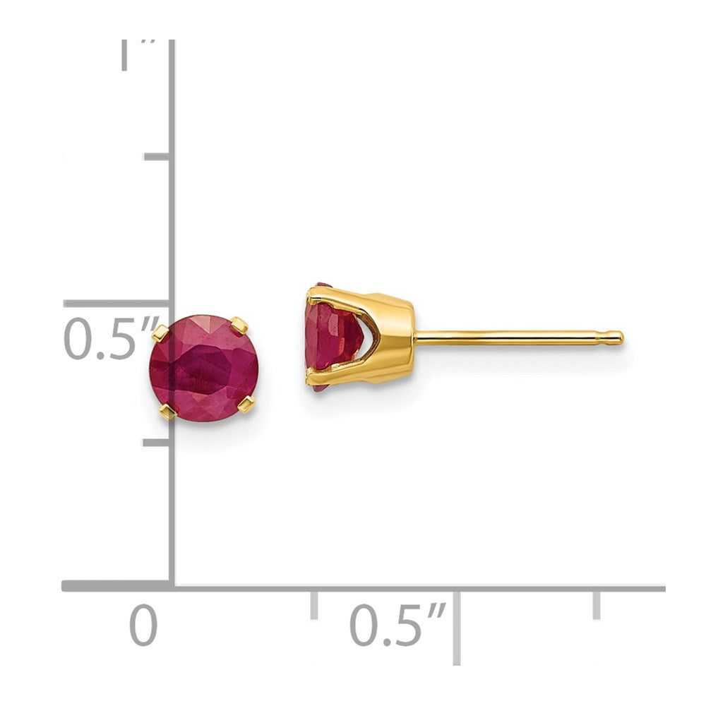 14K 5-mm-Rubin-Ohrstecker – Juli