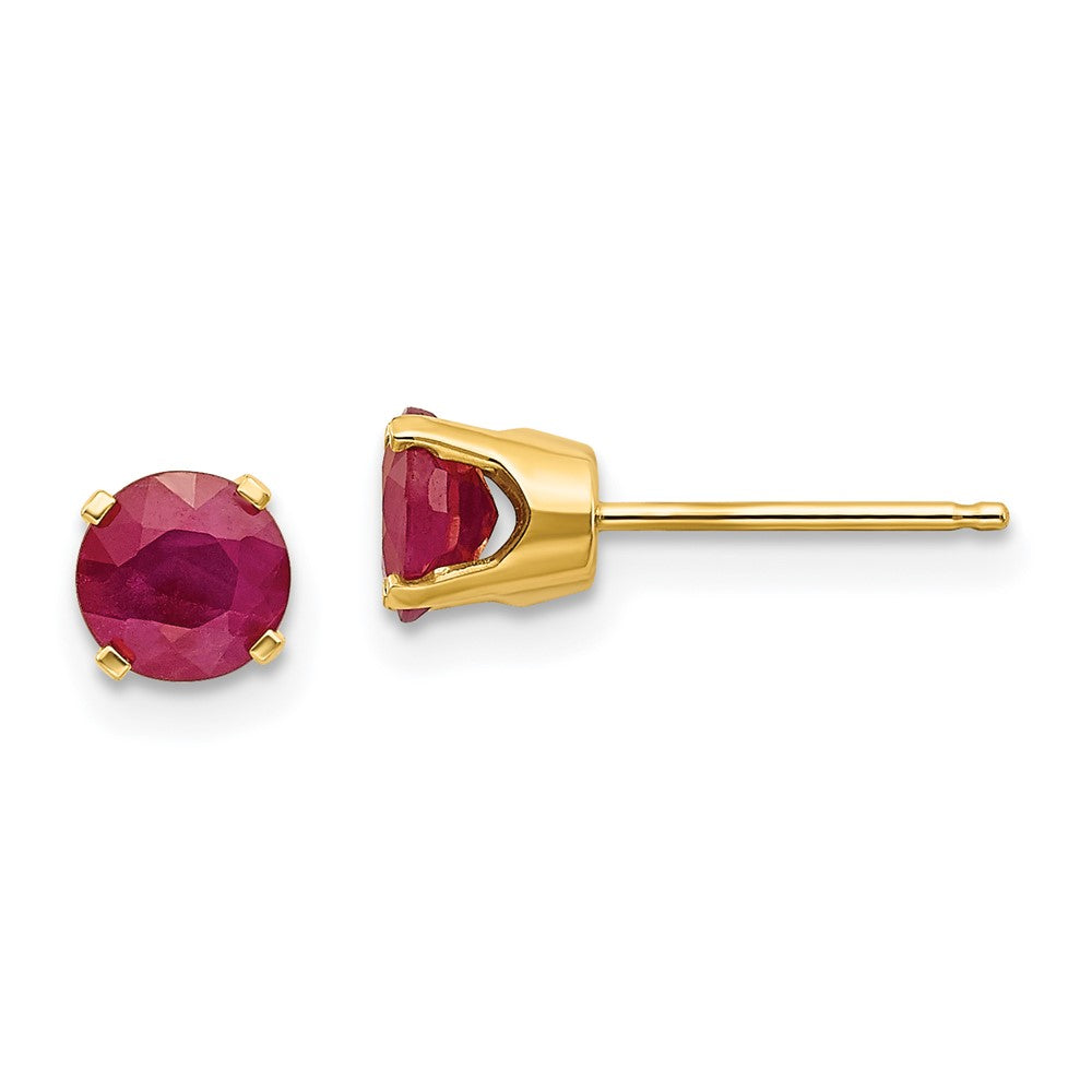 14K 5-mm-Rubin-Ohrstecker – Juli