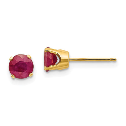 14K 5-mm-Rubin-Ohrstecker – Juli