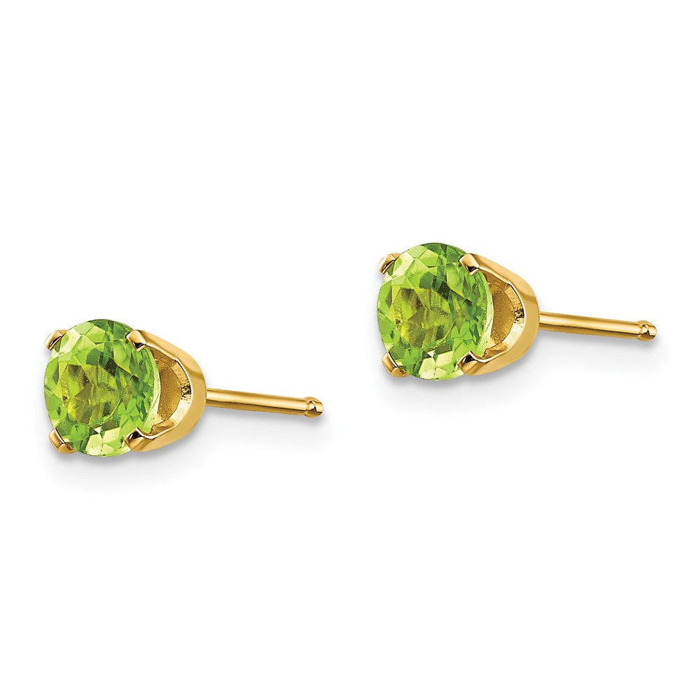 14K Gelbgold 5mm Peridot Ohrringe August