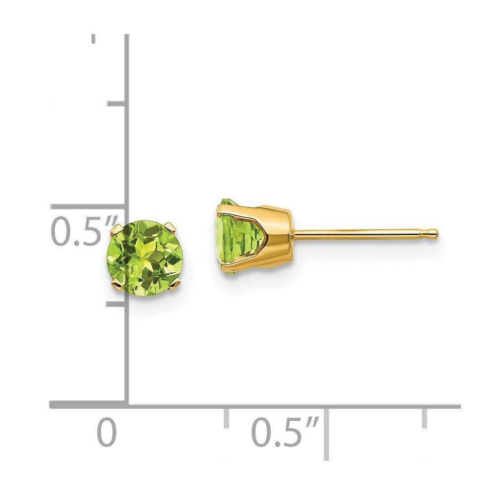 14K Gelbgold 5mm Peridot Ohrringe August