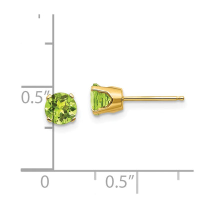 14K Gelbgold 5mm Peridot Ohrringe August