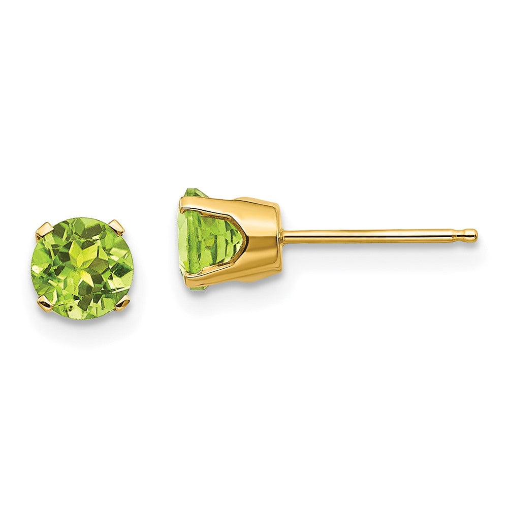 14K Gelbgold 5mm Peridot Ohrringe August