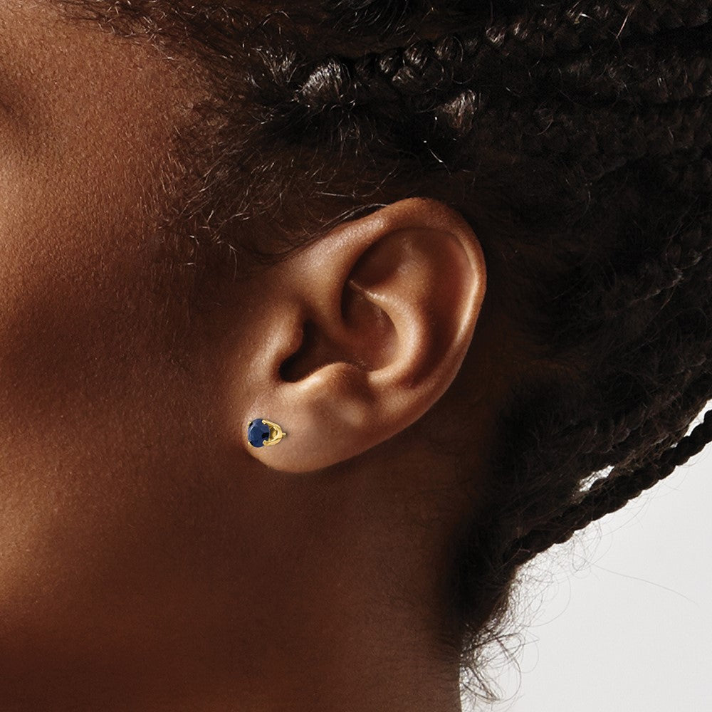14K 5-mm-Saphir-Ohrringe – September