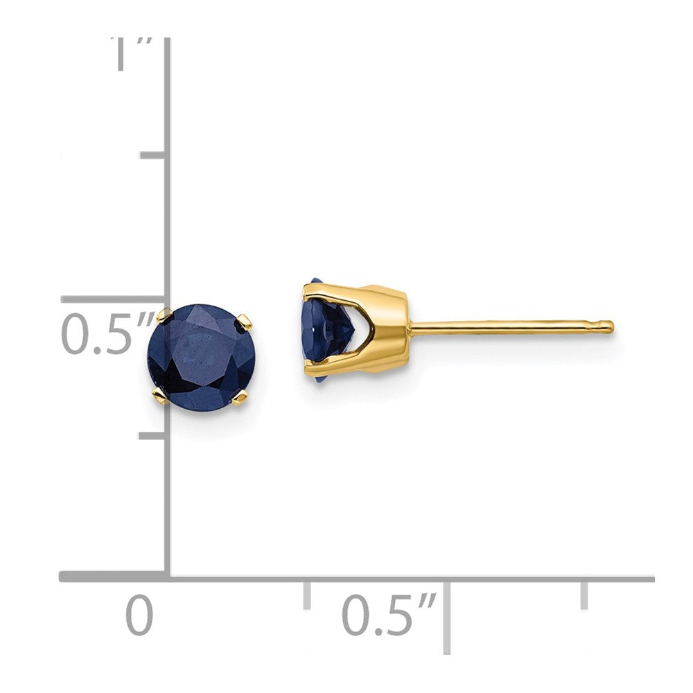 14K 5-mm-Saphir-Ohrringe – September