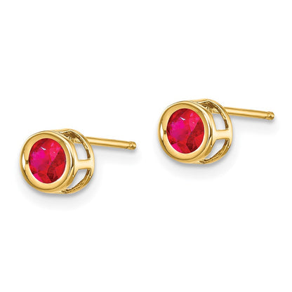 14K Gelbgold Rubin Ohrringe July