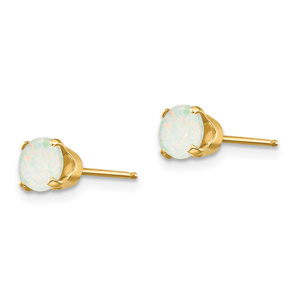 14K Gelbgold 5mm Opal Ohrringe October