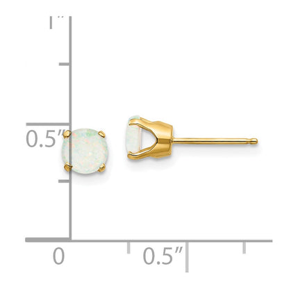 14K Gelbgold 5mm Opal Ohrringe October