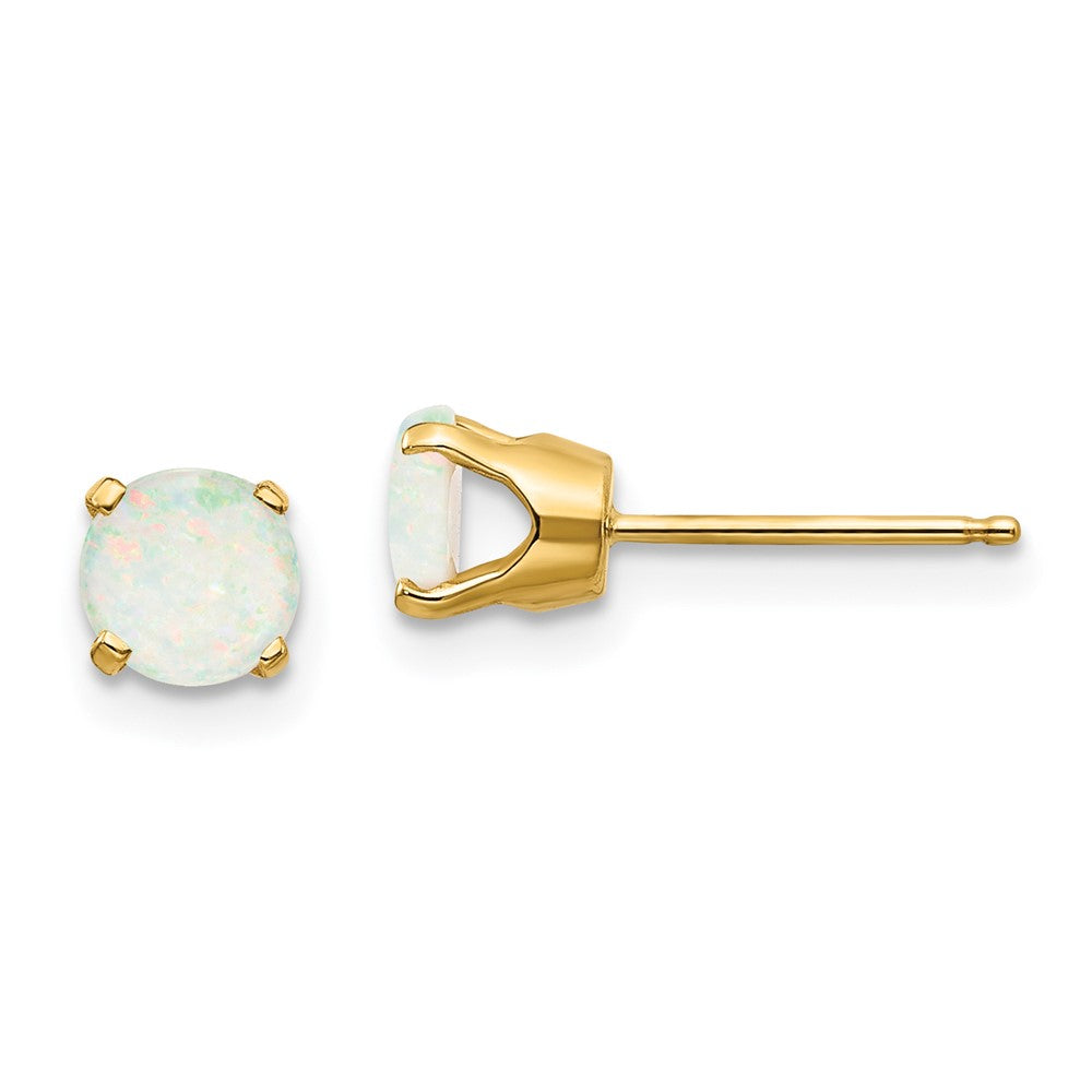 14K Gelbgold 5mm Opal Ohrringe October