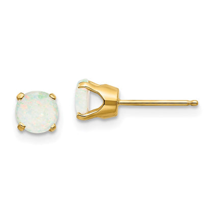 14K Gelbgold 5mm Opal Ohrringe October