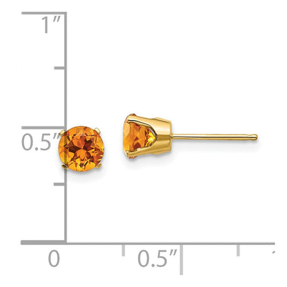 14K Gelbgold 5mm Citrin Ohrringe November