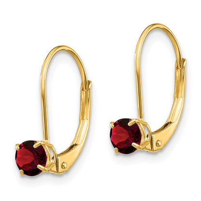 14K Gelbgold Granat Ohrringe January