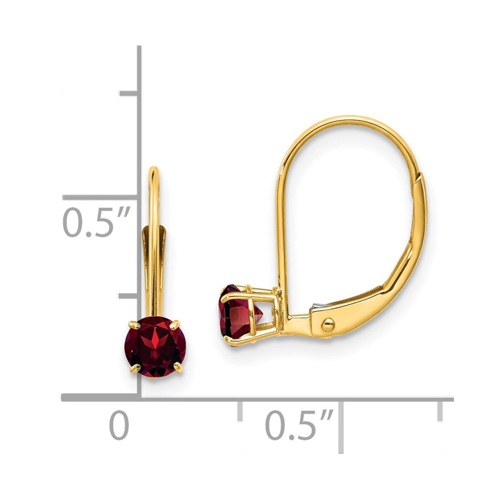 14K Gelbgold Granat Ohrringe January