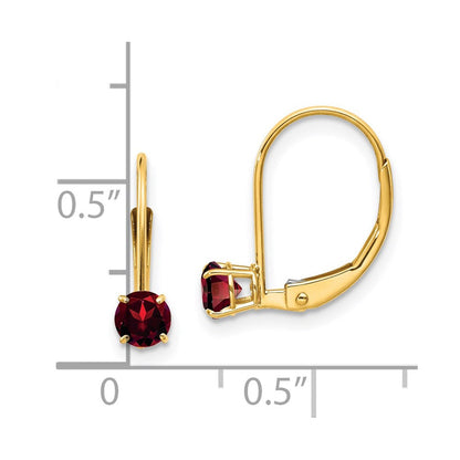 14K Gelbgold Granat Ohrringe January