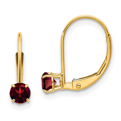 14K Gelbgold Granat Ohrringe January