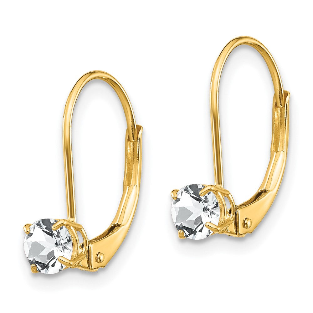 14K Gelbgold Weiß Topas Ohrringe April
