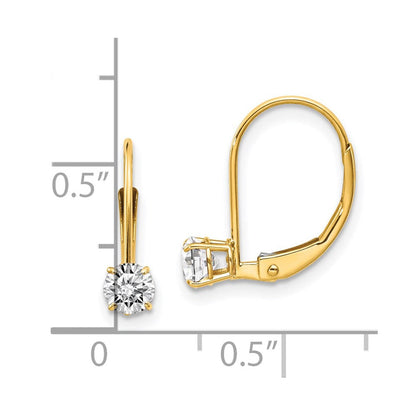14K Gelbgold Weiß Topas Ohrringe April
