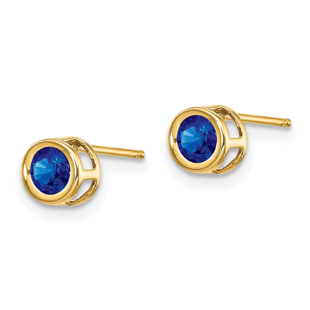 14K Gelbgold Saphir Ohrringe September