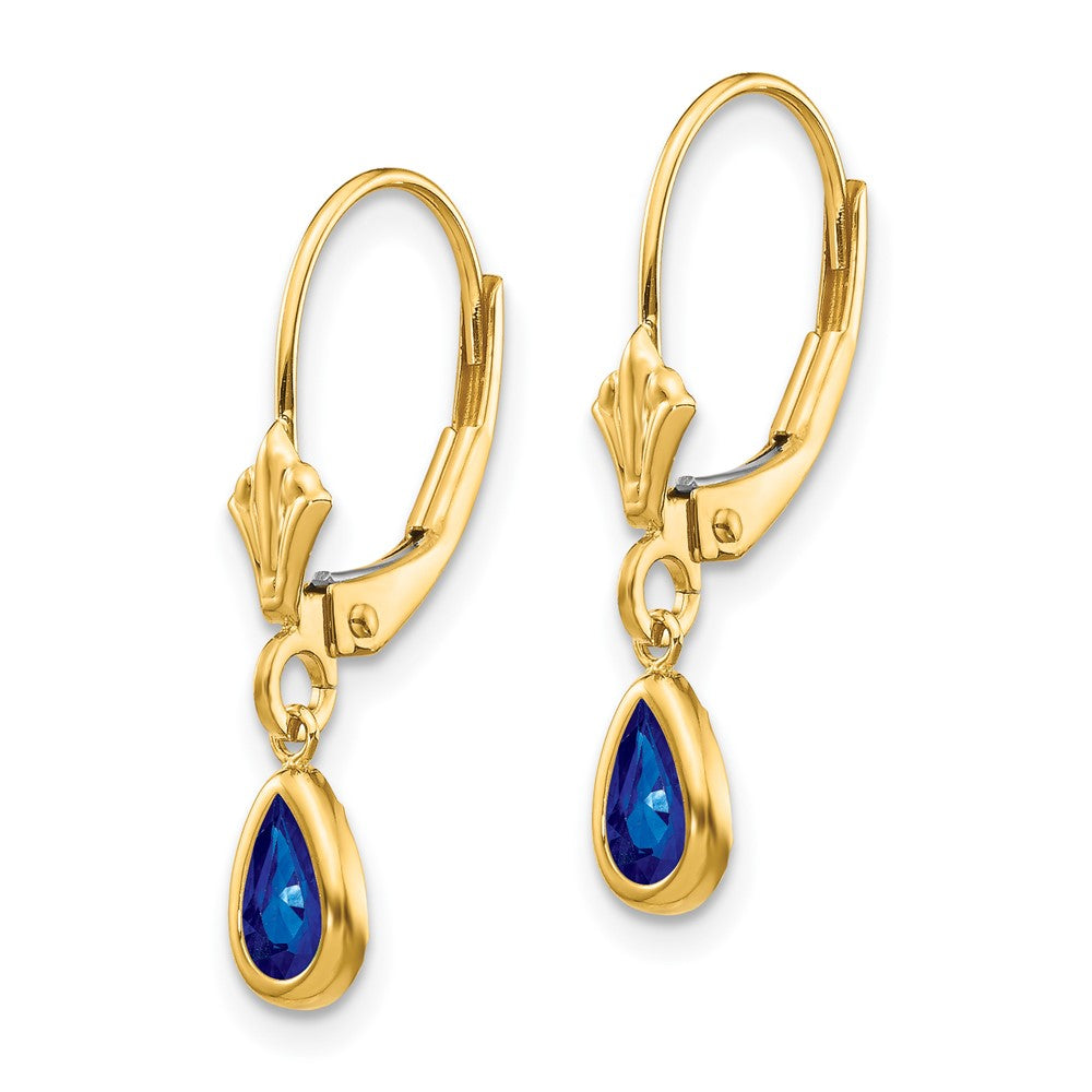 14K 6x4mm September/Saphir Ohrringe