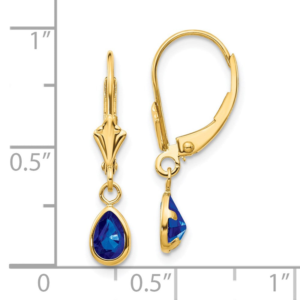 14K 6x4mm September/Saphir Ohrringe
