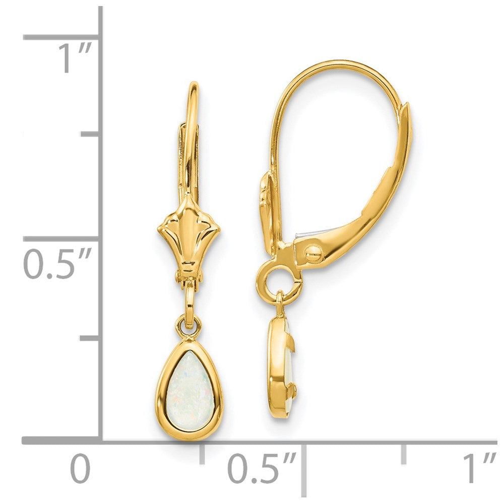 14K 6 x 4 mm Opal/Oktober Ohrringe